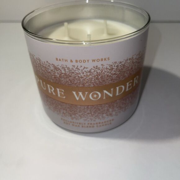 BATH & BODY WORKS 3 WICK 14.5 OZ ~"PURE WONDER - Picture 2 of 5